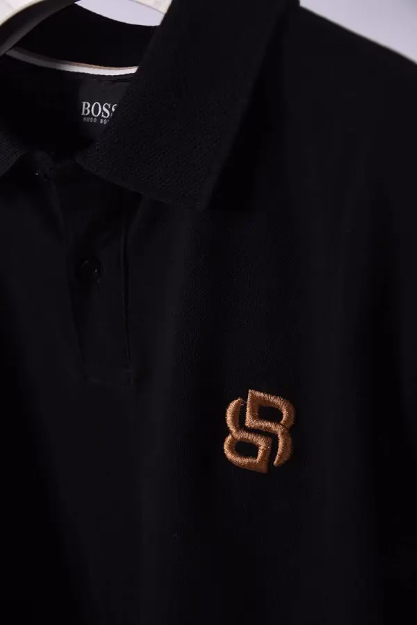 Polo Boss en piqué de coton avec détails logotés Ref-BS8H880 ( Noir )